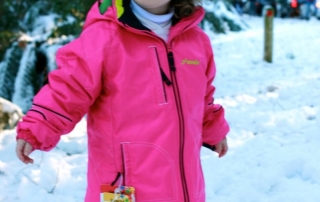 Evie playing in the snow